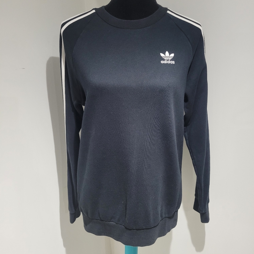 Adidas Unisex Adicolor Classics 3-Stripes Crewneck Sweatshirt XS Black White